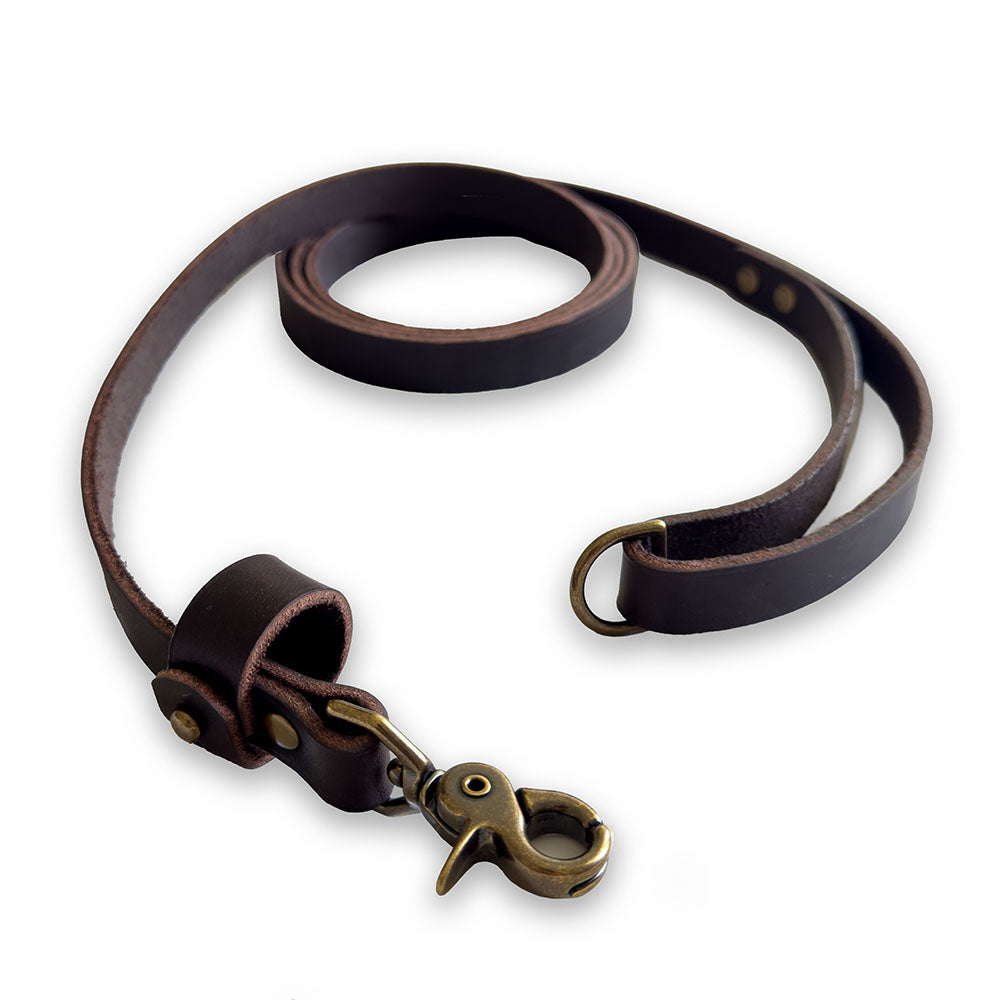 Rosellis finnish handmade leather dog leash with handle, perfect for hunters. 